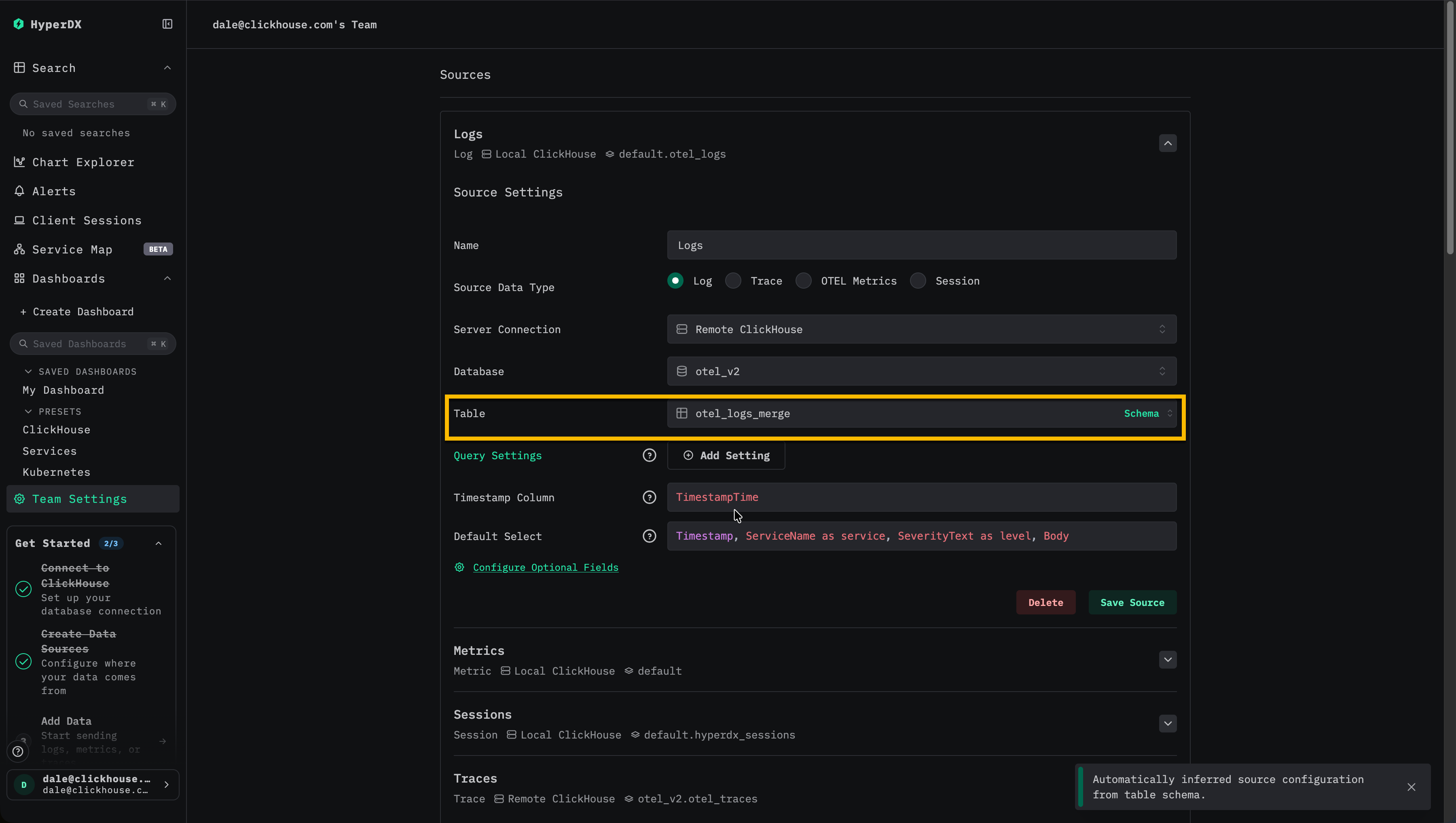 Merge 테이블 선택